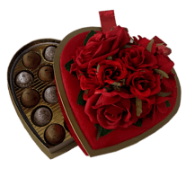 Velvet Floral Heart Truffle Box